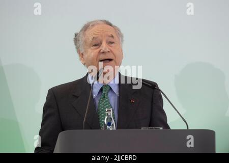 Köln, Deutschland. 20.. Juli 2022. Jean TODT, ehemaliger Teamchef Ferrari, bei seiner Laudablaufrede, roter Teppich, Rote Teppich-Schau, Ankunft, Verleihung des Staatspreises des Landes Nordrhein-Westfalen am 20.. Juli 2022 in Köln ? Kredit: dpa/Alamy Live Nachrichten Stockfoto