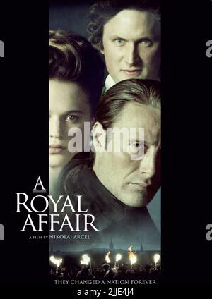 ALICIA VIKANDER, MIKKEL BOE FOLSGAARD, Mads Mikkelsen, EINE KÖNIGLICHE AFFÄRE, 2012 Stockfoto