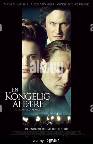 ALICIA VIKANDER, MIKKEL BOE FOLSGAARD, Mads Mikkelsen, EINE KÖNIGLICHE AFFÄRE, 2012 Stockfoto