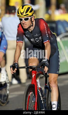 Paris, Frankreich - 24. Juli 2022, Geraint Thomas aus Großbritannien und Ineos Grenadiers während der Etappe 21 der Tour de France 2022, Radrennen von Paris La Defense Arena nach Paris Champs-Elysees (116 km) am 24. Juli 2022 in Paris, Frankreich - Foto: Jean Catuffe/DPPI/LiveMedia Stockfoto