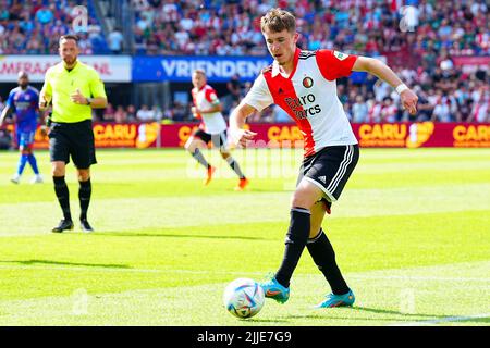 Rotterdam, Niederlande - 24. Juli 2022, Patrik Walemark von Feyenoord beim Vorsaison-Freundschaftsspiel zwischen Feyenoord und Olympique Lyon am 24. Juli 2022 im Stadion Feyenoord in Rotterdam, Niederlande - Foto: Geert Van Erven/DPPI/LiveMedia Stockfoto