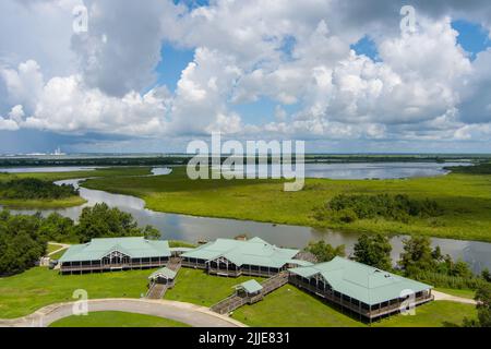 5 Flussdelta Resource Center und Mobile Bay Stockfoto