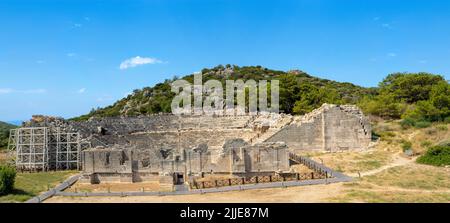 Weitwinkelfoto der antiken Stadt Patara. Stockfoto