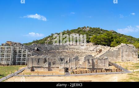 Weitwinkelfoto der antiken Stadt Patara. Stockfoto