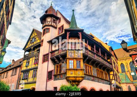 Traditionelle Fachwerkhäuser in Colmar, Frankreich Stockfoto
