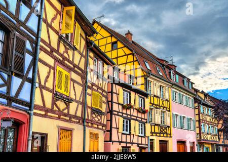 Traditionelle Fachwerkhäuser in Colmar, Frankreich Stockfoto