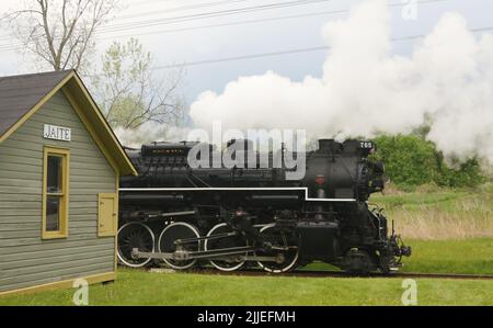 Nickel Plate Road Nr. 765 ist ein 2-8-4 "Berkshire' Typ Dampflokomotive für die Nickel Plate Road 1944 gebaut von der Lima Locomotive Works in Lima, O Stockfoto