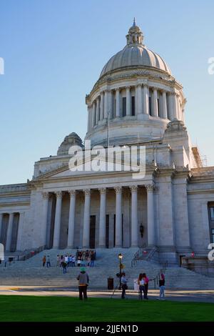 OLYMPIA, WA -2 Okt 2021- Blick auf das Legislativgebäude des Washington State Capitol auf dem Campus der Hauptstadt in Olympia, der Hauptstadt von Washington Stockfoto