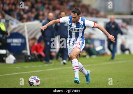 Reghan Tumilty von Hartlepool United beim Vorsaison-Freundschaftsspiel zwischen Hartlepool United und Sunderland im Victoria Park, Hartlepool, am Montag, den 25.. Juli 2022. (Kredit: Michael Driver | MI Nachrichten) Kredit: MI Nachrichten & Sport /Alamy Live Nachrichten Stockfoto