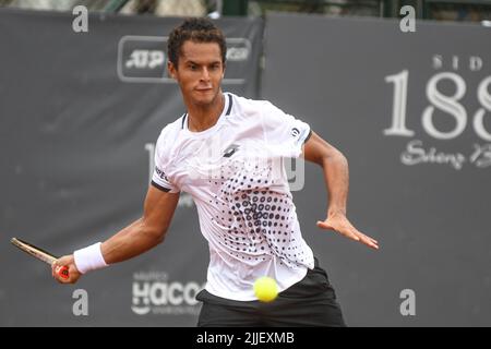 Juan Pablo Varillas (Peru). Legión Sudamericana Challenger, Buenos Aires II. Club Náutico Hacoaj. Stockfoto
