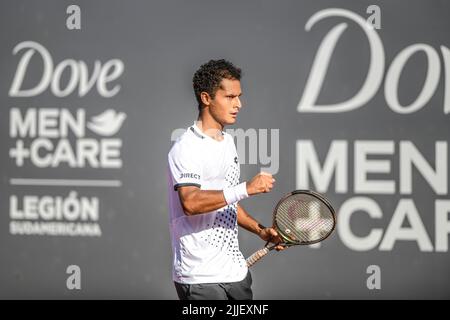 Juan Pablo Varillas (Peru). Legión Sudamericana Challenger, Buenos Aires II. Club Náutico Hacoaj. Stockfoto