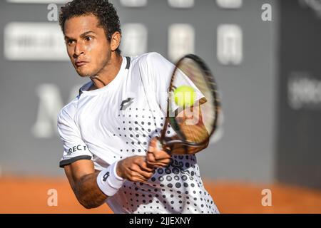 Juan Pablo Varillas (Peru). Legión Sudamericana Challenger, Buenos Aires II. Club Náutico Hacoaj. Stockfoto