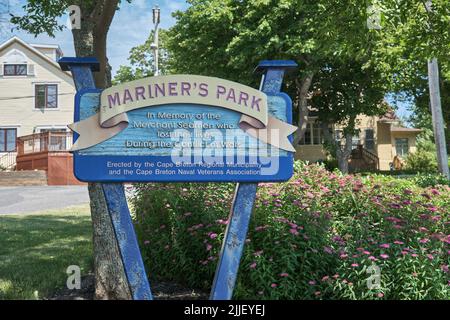 Der Mariner's Park liegt an der Küste von Sydney, Nova Scotia, und dient dazu, die Erinnerung an die vielen Händler Seaman zu bewahren, die während des Krieges ihr Leben verloren haben Stockfoto