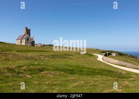 St. Helen's Church, Lundy, Großbritannien Stockfoto
