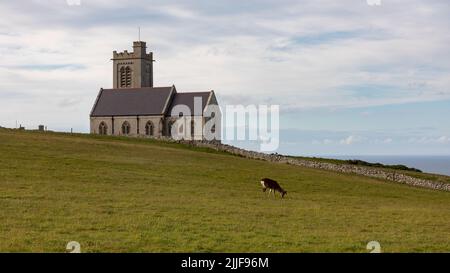 St. Helen's Church, Lundy, Großbritannien Stockfoto