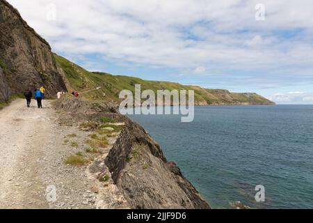 Straße zum Dorf Lundy, Devon, Großbritannien Stockfoto