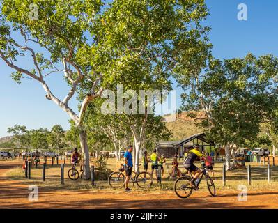 Gibb Challenge 2022 Charity-Radtour entlang der Gibb River Road Imintji Campground Kimberley Western Australia Stockfoto