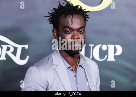 Hollywood, Usa. 25.. Juli 2022. HOLLYWOOD, LOS ANGELES, KALIFORNIEN, USA - 25. JULI: Der amerikanische Schauspieler William Jackson Harper kommt bei der Premiere von Los Angeles für die Originalserie „The Resort“ von Pfacock, UCP und Entertainment Weekly, die am 25. Juli 2022 im Hollywood Roosevelt Hotel in Hollywood, Los Angeles, Kalifornien, USA, stattfand. (Foto von Xavier Collin/Image Press Agency) Quelle: Image Press Agency/Alamy Live News Stockfoto