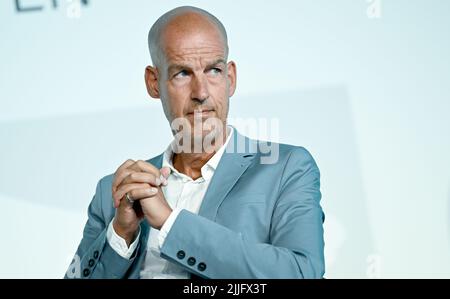 Berlin, Deutschland. 26.. Juli 2022. Fußball: Carsten Cramer, Geschäftsführer von Borussia Dortmund, spricht beim Nachhaltigkeitsforum der Deutschen Fußball-Liga DFL. Kredit: Britta Pedersen/dpa/Alamy Live Nachrichten Stockfoto