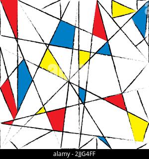 Surreale Kunst nahtloses Muster. Abstrakter Hintergrund. Vektorgrafik im Stil von Joan Miro Stockfoto