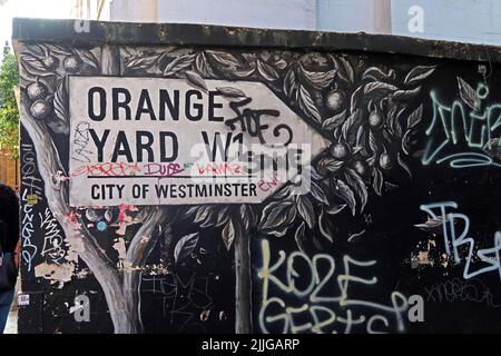 Orange Yard W1 Club, City of Westminster, Manette St, Soho, London, ENGLAND, GROSSBRITANNIEN, W1D 4JB Stockfoto