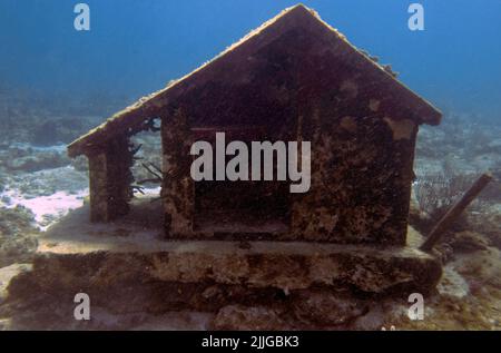 MUSA - Museum der Unterwasser Kunst in Isla Mujeres in der Nähe von Cancun in Mexiko Stockfoto