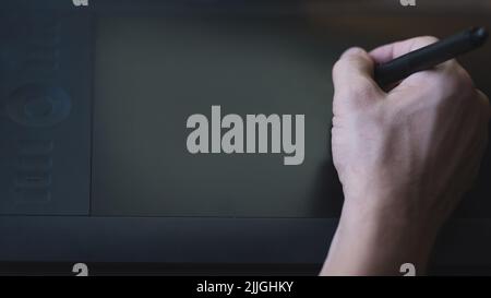 Web-Design Illustrator Grafik Tablet mockup Stockfoto