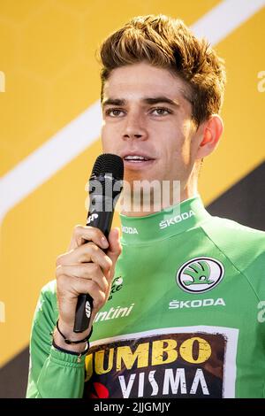 DEN Bosch - der Belgier Wout van Aert während der Zeremonie am Sitz des Radsportteams Jumbo-Visma. Der Radfahrer Van Aert gewann das grüne Trikot während der Tour de France. ANP SEM VAN DER WAL Stockfoto