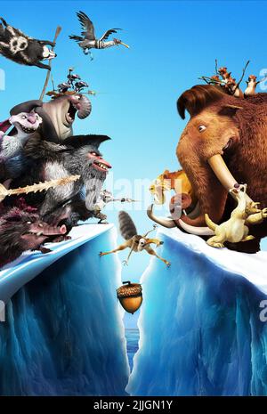 SCRAT, Diego, Manny, Sid, EISZEIT: KONTINENTALDRIFT, 2012 Stockfoto