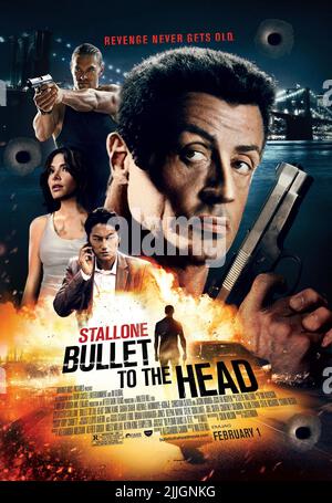 JASON MOMOA, SARAH SHAHI, SANG KANG, SYLVESTER STALLONE POSTER, BULLET TO THE HEAD, 2012 Stockfoto