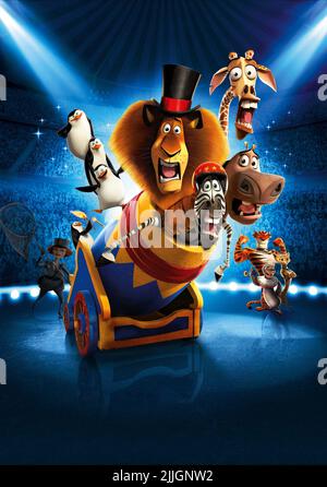 ALEX, Marty, Melman, GLORIA, Madagaskar 3:'s Most Wanted, 2012 EUROPA Stockfoto