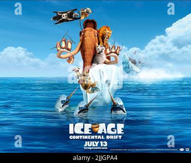SID, SCRAT, MANNY, DIEGO, EISZEIT: CONTINENTAL DRIFT, 2012 Stockfoto