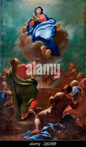 Assunzione di Maria - olio su tela - Louis Dorigny - XVIII secolo - Camerata Cornello (BG), Italia, chiesa parrocchiale di S. Maria Assunta Stockfoto