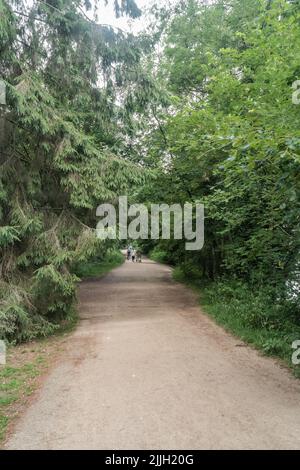 Staffordshire Lakeside Pathway sonnige Tageslandschaft, Stoke-on-Trent, Großbritannien Stockfoto