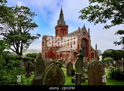 St. Magnus Cathedral in Kirkwall. Stockfoto