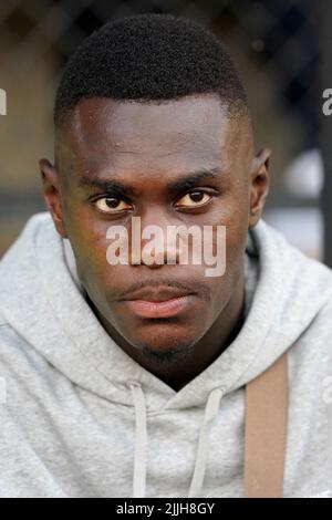 Moussa Niakhate von Nottingham Forest sieht während eines Freundschaftsspiel vor der Saison in der Meadow Lane, Nottingham, aus. Bilddatum: Dienstag, 26. Juli 2022. Stockfoto