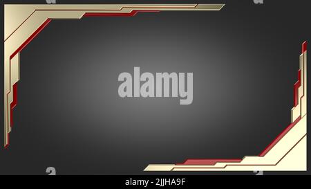 Ein 3D-rendering-Bild aus Metall- und Kristallrahmen für Szenenerstellung und Grafikdesign Stockfoto