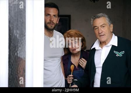 BRADLEY COOPER, JACKI WEAVER, ROBERT DE NIRO, SILBERSTREIFEN PLAYBOOK, 2012 Stockfoto