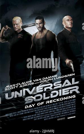 DOLPH LUNDGREN, SCOTT ADKINS, JEAN-CLAUDE VAN DAMME POSTER, Universal Soldier: Tag der Abrechnung, 2012 Stockfoto