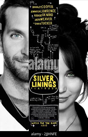 BRADLEY COOPER, Jennifer Lawrence, Plakat, SILBERSTREIFEN PLAYBOOK, 2012 Stockfoto