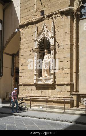 Statue der Kirche und des Museums des heiligen Markus Orsanmichele in Florenz Italien Stockfoto