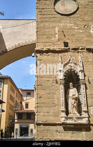 Statue der Kirche und des Museums des heiligen Markus Orsanmichele in Florenz Italien Stockfoto