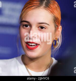 Madrid, Spanien. 26.. Juli 2022. Dora Postigo nimmt an der Iggy Pop Konzert Fotozelle im Königlichen Theater in Madrid Teil. Kredit: SOPA Images Limited/Alamy Live Nachrichten Stockfoto