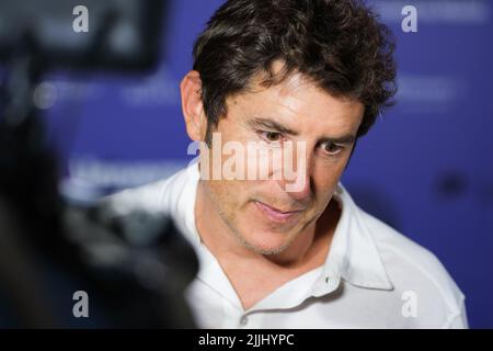 Madrid, Spanien. 26.. Juli 2022. Manel Fuentes nimmt an der Iggy Pop Konzert Fotocall im Königlichen Theater in Madrid Teil. (Foto: Atilano Garcia/SOPA Images/Sipa USA) Quelle: SIPA USA/Alamy Live News Stockfoto