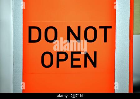 Öffnen Sie nicht als Text auf dem Luftfahrt-Notflugschreiber, auch Sprachregistrierungsstelle, moderne Sicherheitsvielfalt der Fluggesellschaften Stockfoto