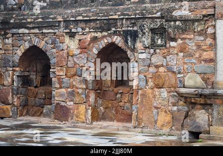 Mughal Architecture Inside Lodhi Gardens, Delhi, Indien, Beautiful Architecture Inside die drei-Kuppeln-Moschee in Lodhi Garden soll die Fr sein Stockfoto