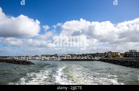 Die Great Sandy Straits Marina liegt am Hafen von Urangan in Hervey Bay, Queensland, Australien Stockfoto