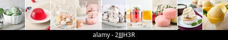 Eine Gruppe leckerer Desserts auf dem Tisch Stockfoto