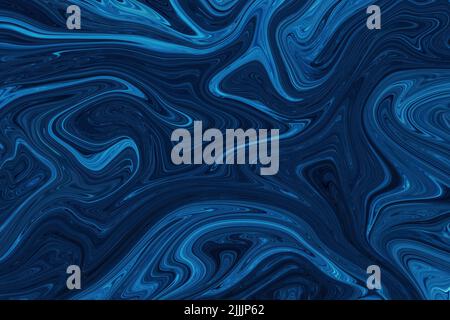 Blue Galaxy und metallische abstrakte flüssigen Marmor, elegante Textur Hintergrund. Luxus und einfache Hintergrund, Liquid Marmor Design abstraktes Gemälde Dunkel Stockfoto