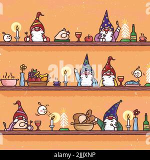 Thanksgiving Gnome Cute Vektor Illustration Stockfoto